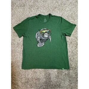 Wild Tribute Shirt Mens XXL 2XL Green Biscayne National Park Manatee Graphic Tee